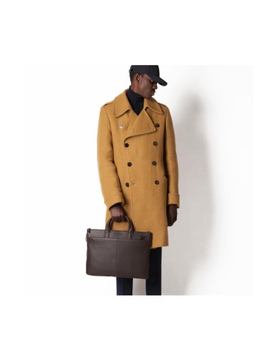 PIQUADRO CARTELLA UOMO BRIEFCASE SLIM BLACK SQUARE PORTA PC 15" PELLE TESTA DI MORO CA4021B3 CO