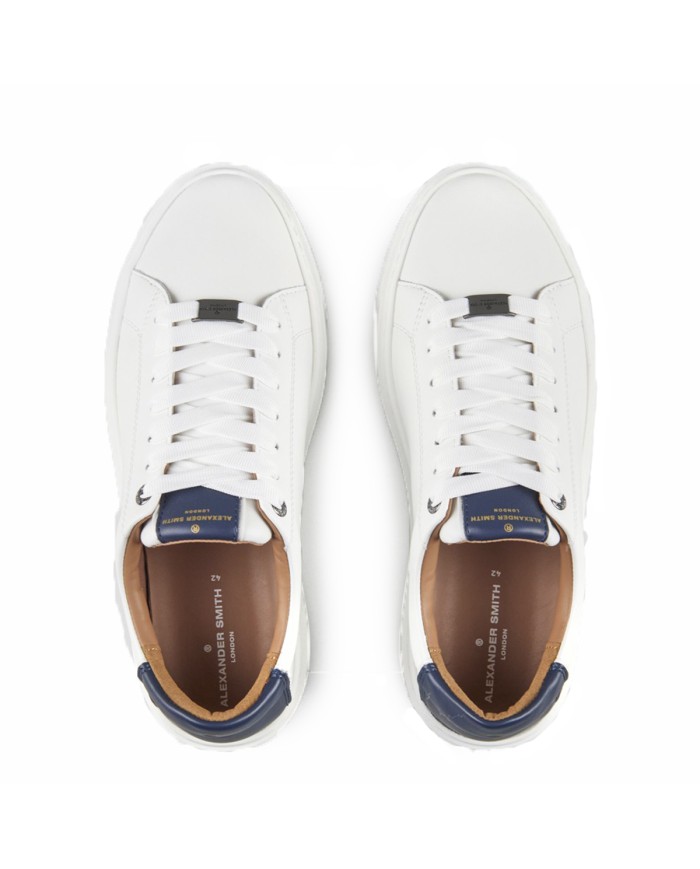 ALEXANDER SMITH SCARPA UOMO SNEAKERS LONDON WHITE BLUE ALBBLDM 125