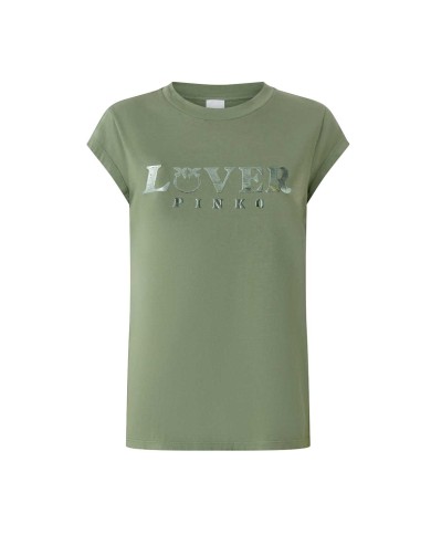 PINKO T-SHIRT SLIM LOVER VERDE QUADRIFOGLIO 104603 125