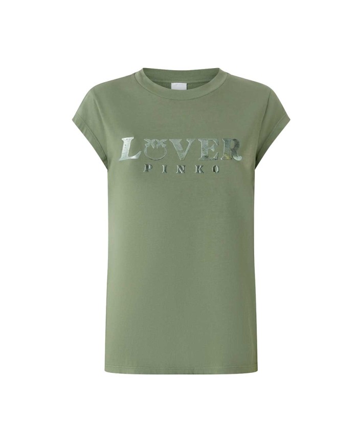 PINKO T-SHIRT SLIM LOVER VERDE QUADRIFOGLIO 104603 125