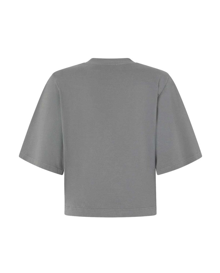 PINKO T-SHIRT ADVENTURE MANICHE CORTE GRIGIO/GABBIANO SCURO 104604 125