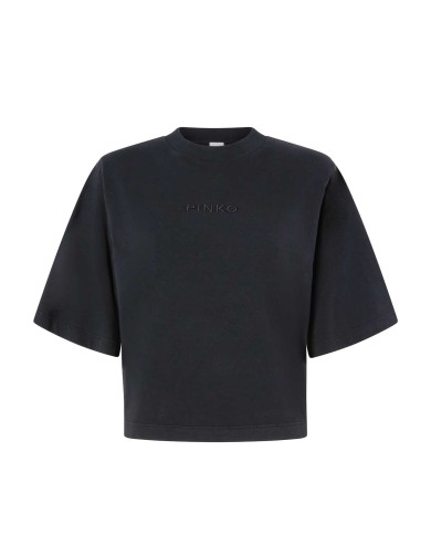 PINKO T-SHIRT  BOXY MANICHE CORTE AMPIA NERO LIMOUSINE 104604 125