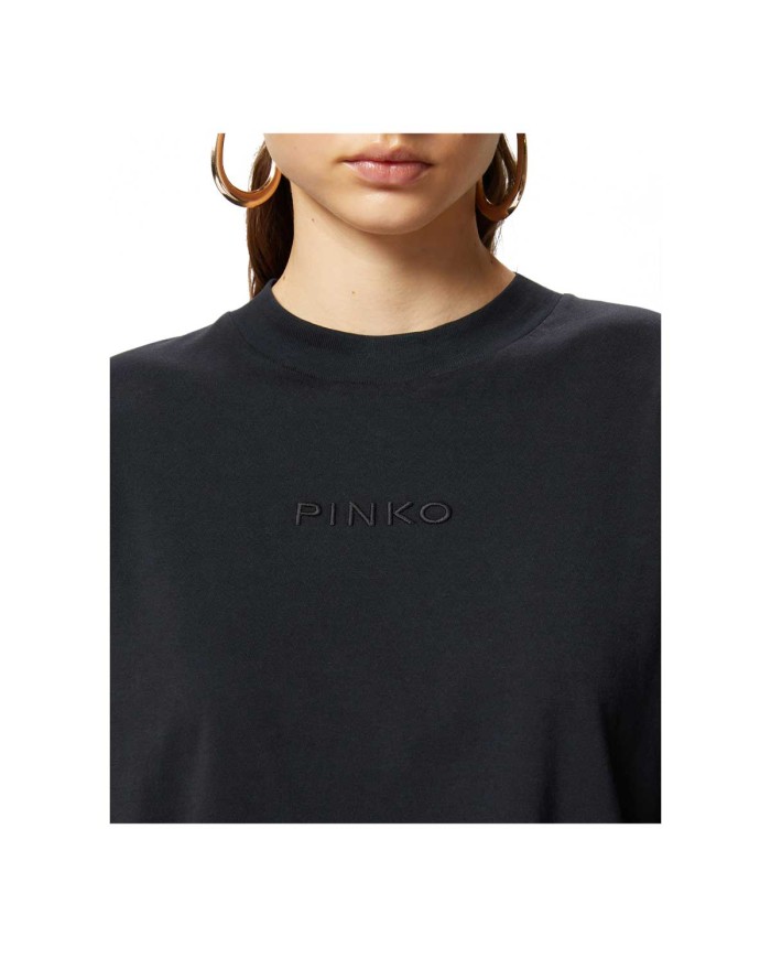 PINKO T-SHIRT  BOXY MANICHE CORTE AMPIA NERO LIMOUSINE 104604 125