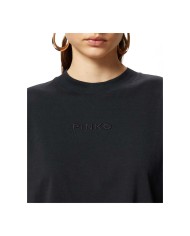 PINKO T-SHIRT  BOXY MANICHE CORTE AMPIA NERO LIMOUSINE 104604 125