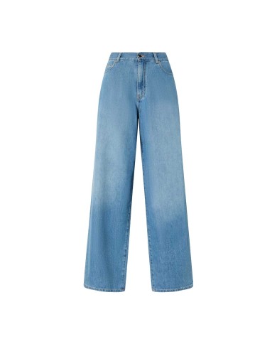 PINKO JEANS PALAZZO IN DENIM MEDIO CHIARO LAVAGGIO MEDIO 104601 125
