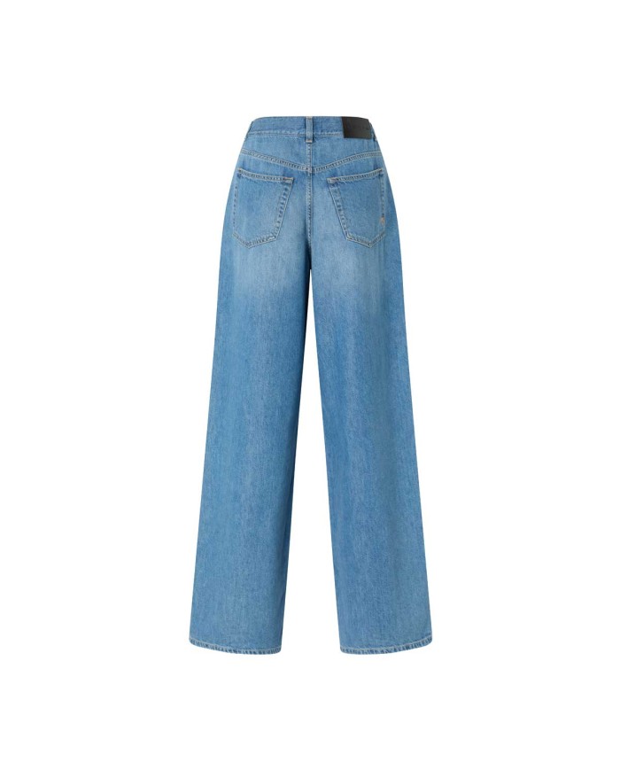 PINKO JEANS PALAZZO IN DENIM MEDIO CHIARO LAVAGGIO MEDIO 104601 125