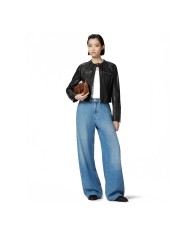 PINKO JEANS PALAZZO IN DENIM MEDIO CHIARO LAVAGGIO MEDIO 104601 125