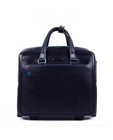 PIQUADRO CARTELLA TROLLEY PILOTA IN PELLE BLUE SQUARE PORTA PC 15,6" BLUE BV4729B2 CO