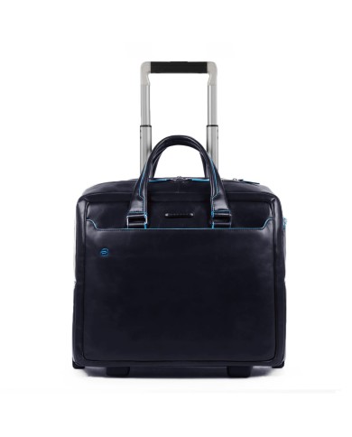PIQUADRO CARTELLA TROLLEY PILOTA IN PELLE BLUE SQUARE PORTA PC 15,6" BLUE BV4729B2 CO