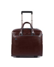 PIQUADRO CARTELLA TROLLEY PILOTA IN PELLE BLUE SQUARE PORTA PC 15,6" MOGANO BV4729B2 CO