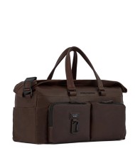 PIQUADRO BORSONE DA VIAGGIO CON FASCIA PER TROLLEY IN PELLE HARPER TESTA DI MORO BV5740AP CO