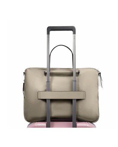 PIQUADRO BORSA DONNA DA LAVORO SLIM ESPANDIBILE PELLE E TESSUTO PORTA PC 15.6" BEIGE CA4021W92T CO