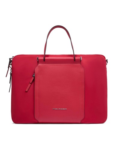 PIQUADRO BORSA DONNA DA LAVORO SLIM ESPANDIBILE PELLE E TESSUTO PORTA PC 15.6" ROSSOCA4021W92T CO