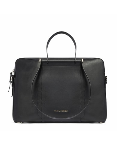PIQUADRO BORSA DONNA DA LAVORO SLIM IN PELLE E PORTA PC 15.6" NERO CA6211W92 CO