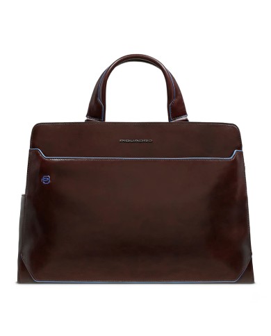 PIQUADRO CARTELLA UOMO BRIEFCASE BLUE SQUARE PORTA PC 15,6" PELLE MOGANO CA6590B2 CO