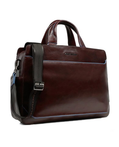 PIQUADRO CARTELLA UOMO BRIEFCASE BLUE SQUARE PORTA PC 15,6" PELLE MOGANO CA6590B2 CO