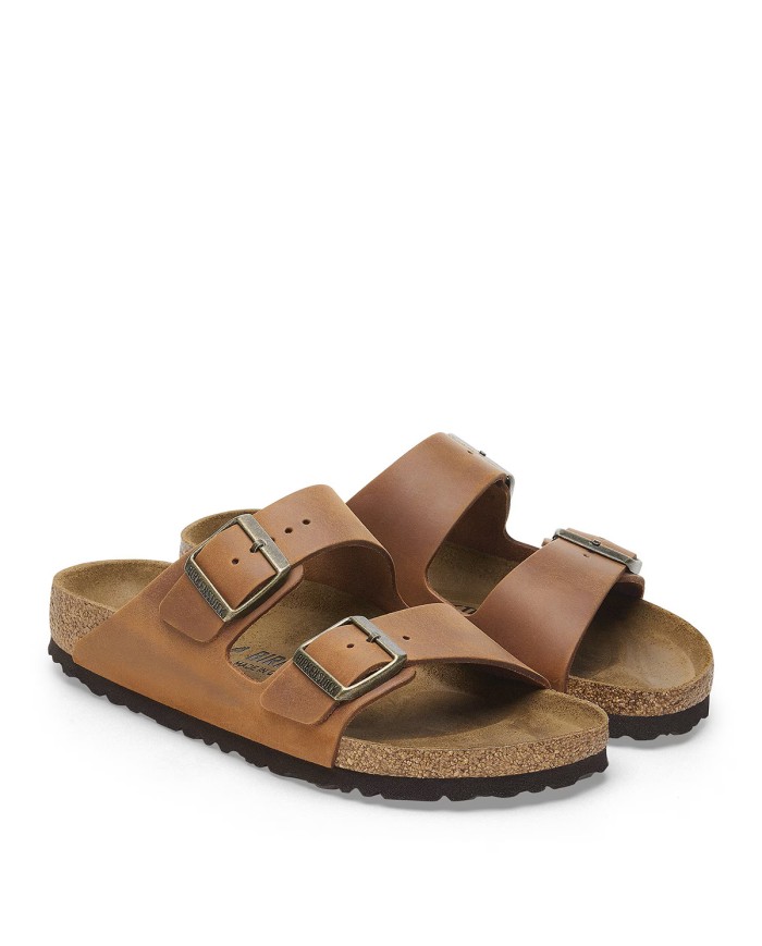 BIRKENSTOCK SANDALO UNISEX ARIZONA OILED LEATHER COGNAC 1028401 CO