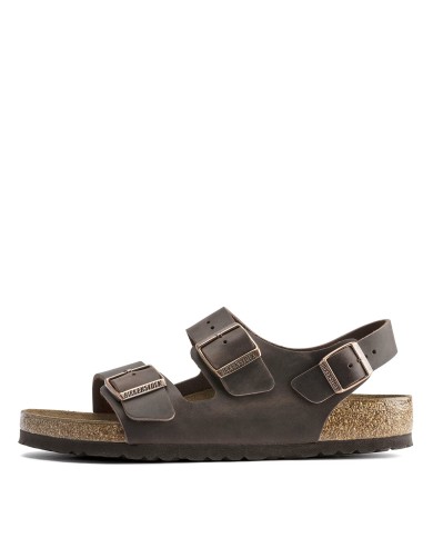 BIRKENSTOCK SANDALO UNISEX MILANO HABANA OILED LEATHER MOCCA 034873