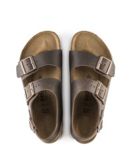 BIRKENSTOCK SANDALO UNISEX MILANO HABANA OILED LEATHER MOCCA 034873