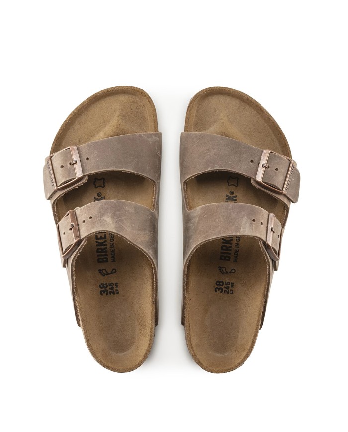 BIRKENSTOCK SANDALO UNISEX ARIZONA OILED LEATHER TABACCO BROWN 352203 CO