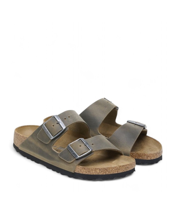 BIRKENSTOCK SANDALO UOMO ARIZONA FADED OILED LEATHER KHAKI 1027039 CO
