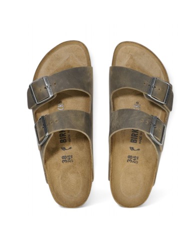 BIRKENSTOCK SANDALO UOMO ARIZONA FADED OILED LEATHER KHAKI 1027039 CO