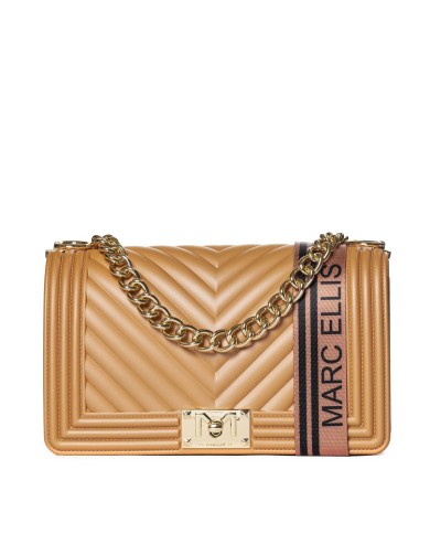 MARC ELLIS SHOULDERBAG FLAT M 25 CUOIO/LIGHT GOLD 125