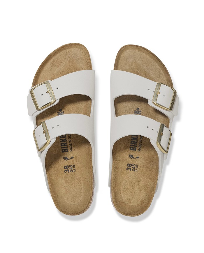 BIRKENSTOCK SANDALO DONNA ARIZONA NUBUCK LEATHER ANTIQUE WHITE 1029475 CO