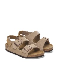 BIRKENSTOCK SANDALO BIMBI MILANO HL AS KIDS SUEDE LEATHER TAUPE 1029471