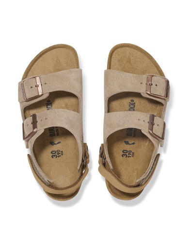 BIRKENSTOCK SANDALO BIMBI MILANO HL AS KIDS SUEDE LEATHER TAUPE 1029471