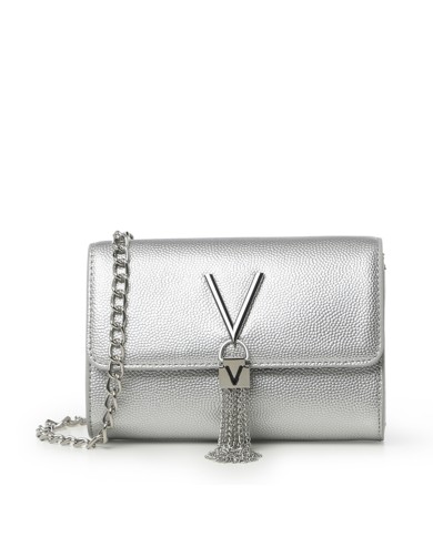 VALENTINO MARIO CROSSBODY BAG CLUTH DIVINA ARGENTO 125