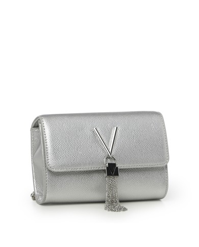 VALENTINO MARIO CROSSBODY BAG CLUTH DIVINA ARGENTO 125