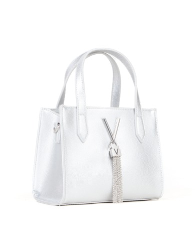 VALENTINO MARIO SHOPPING BAG CON TRACOLLA SGANCIABILE DIVINA ARGENTO 125