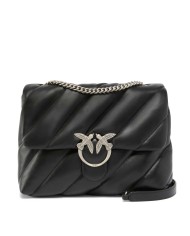PINKO BORSA CROSSBODY GRANDE LOVE BAG PUFF IN NAPPA TRAPUNTATA NERO/OLD SILVER 100037 225