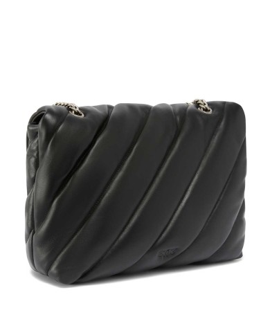 PINKO BORSA CROSSBODY GRANDE LOVE BAG PUFF IN NAPPA TRAPUNTATA NERO/OLD SILVER 100037 225