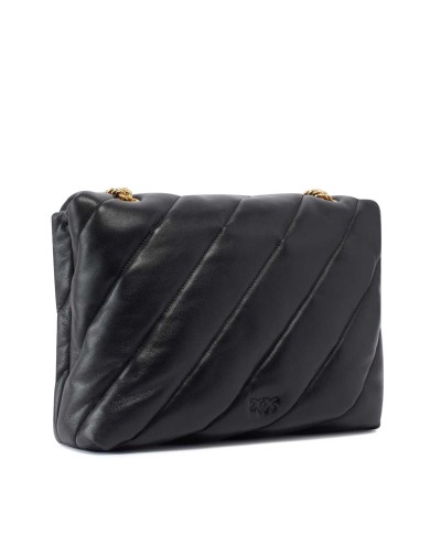 PINKO BORSA CROSSBODY GRANDE LOVE BAG PUFF IN NAPPA TRAPUNTATA NERO/ANTIQUE GOLD 100037 225