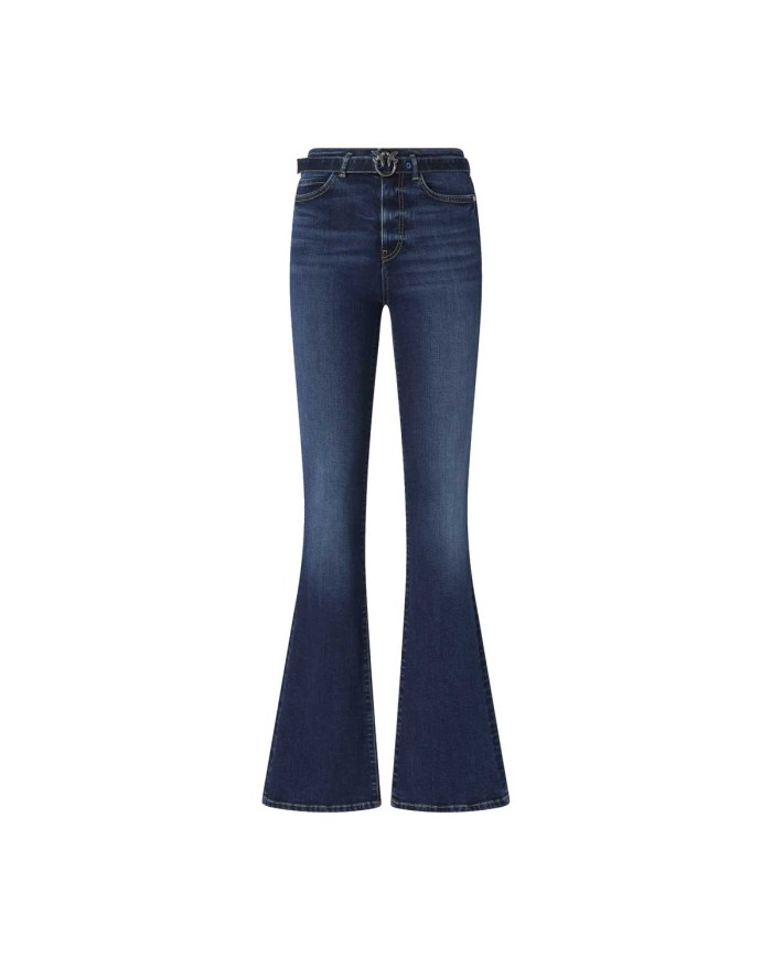 PINKO JEANS FLARED DENIM POWER STRETCH BLUE LAVAGGIO SCURO 100166 225