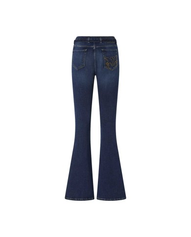 PINKO JEANS FLARED DENIM POWER STRETCH BLUE LAVAGGIO SCURO 100166 225