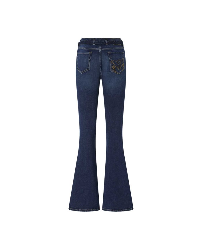 PINKO JEANS FLARED DENIM POWER STRETCH BLUE LAVAGGIO SCURO 100166 225