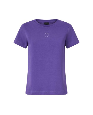 PINKO T-SHIRT RICAMO LOVE BIRDS VIOLA 100355  225