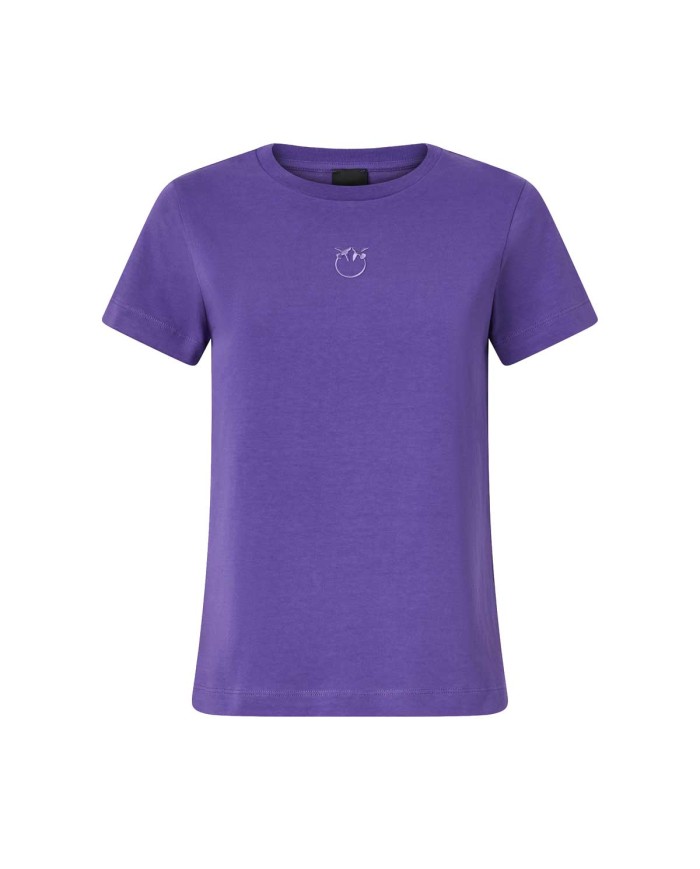 PINKO T-SHIRT RICAMO LOVE BIRDS VIOLA 100355  225