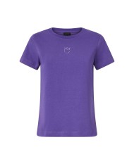 PINKO T-SHIRT RICAMO LOVE BIRDS VIOLA 100355  225