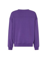 PINKO FELPA GIROCOLLO CON RICAMO GIOIELLO LOVE BIRDS VIOLA 100534 225