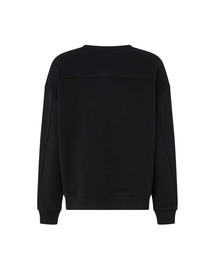 PINKO FELPA GIROCOLLO CON RICAMO GIOIELLO LOVE BIRDS NERO LIMOUSINE 100534 225