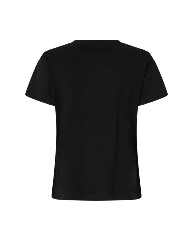 PINKO T-SHIRT LOGO LOVE BIRDS RICAMO GIOIELLO NERO LIMOUSINE 100535 225