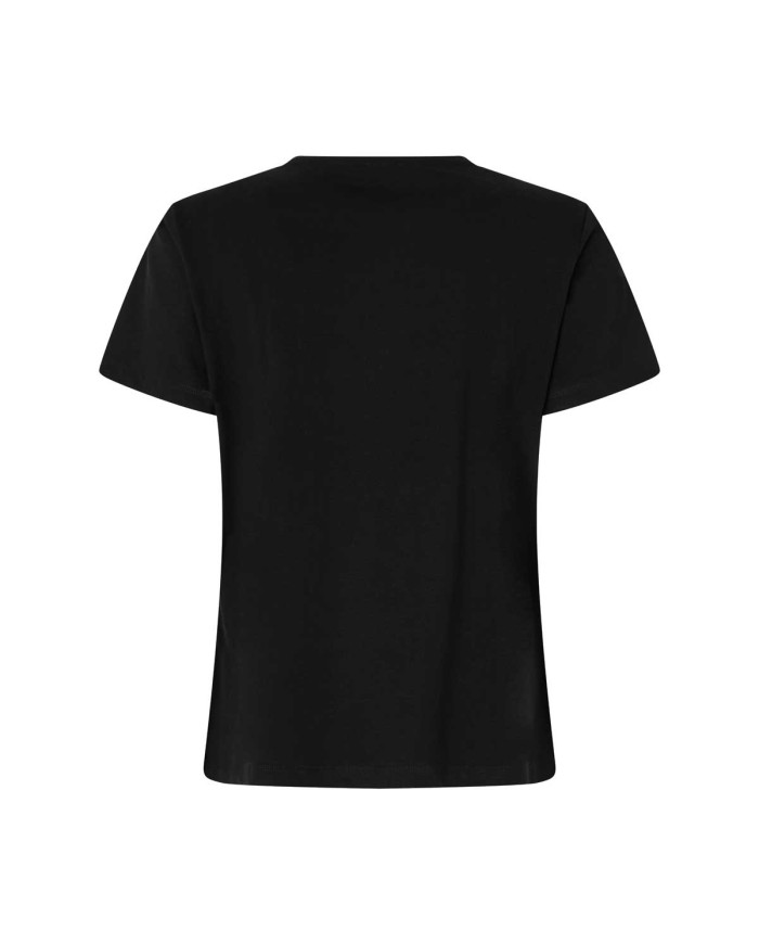 PINKO T-SHIRT LOGO LOVE BIRDS RICAMO GIOIELLO NERO LIMOUSINE 100535 225