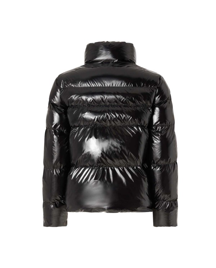 PINKO PIUMINO CABAN CRYSTAL NYLON NERO LIMOUSINE 101598 225