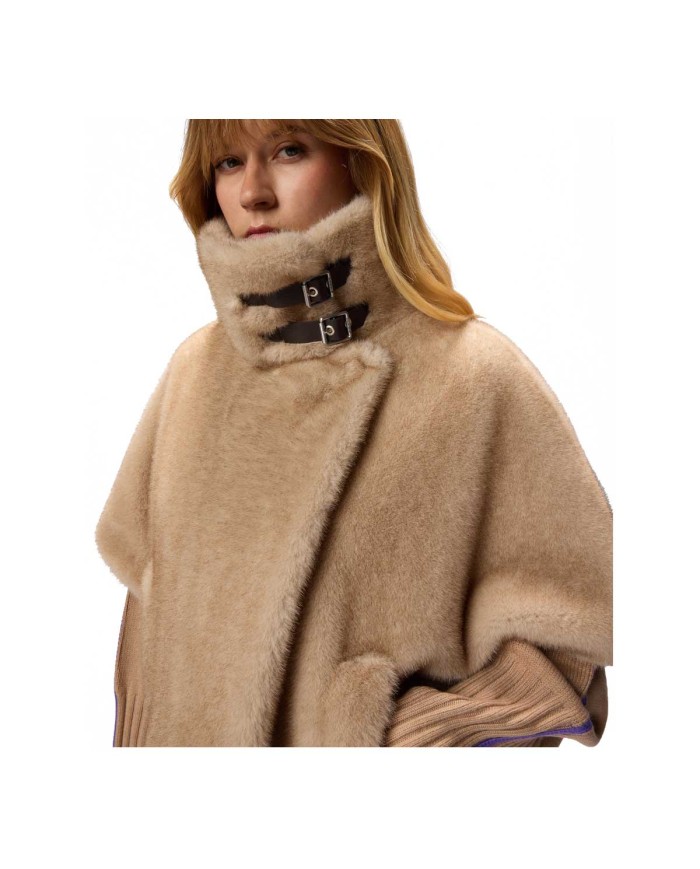 PINKO CAPPA EFFETTO PELLICCIA BEIGE/CHIARO DI LUNA 103837  225