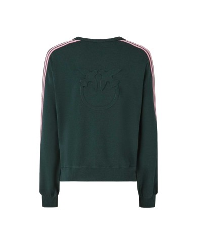 PINKO FELPA SPORTY CON LOGO LOVE BIRDS VERDE CRISALIDE 105392 225