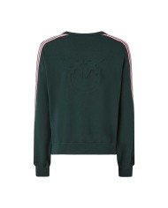 PINKO FELPA SPORTY CON LOGO LOVE BIRDS VERDE CRISALIDE 105392 225